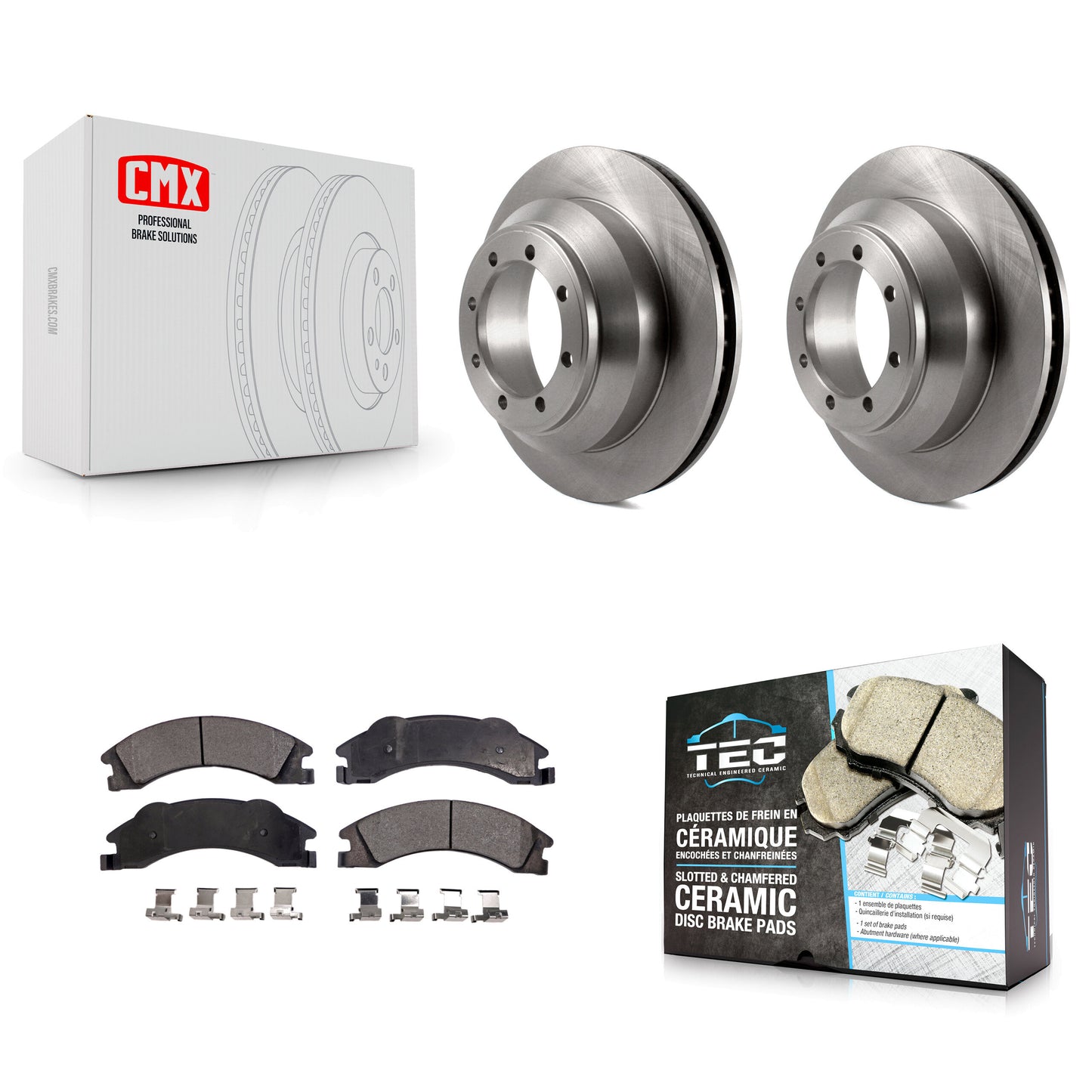 [Arrière] Kit de Disque et plaquette (céramique) de frein pour Ford E-350 Super Duty Econoline avec Dual Wheels K8T-101741