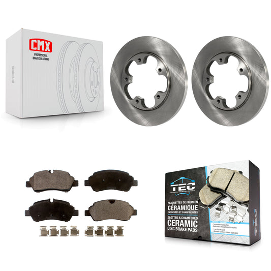 [Arrière] Kit de Disque et plaquette (céramique) de frein pour Ford Transit-250 Transit-350 Transit-150 HD avec 5 Lug Wheels K8T-101758