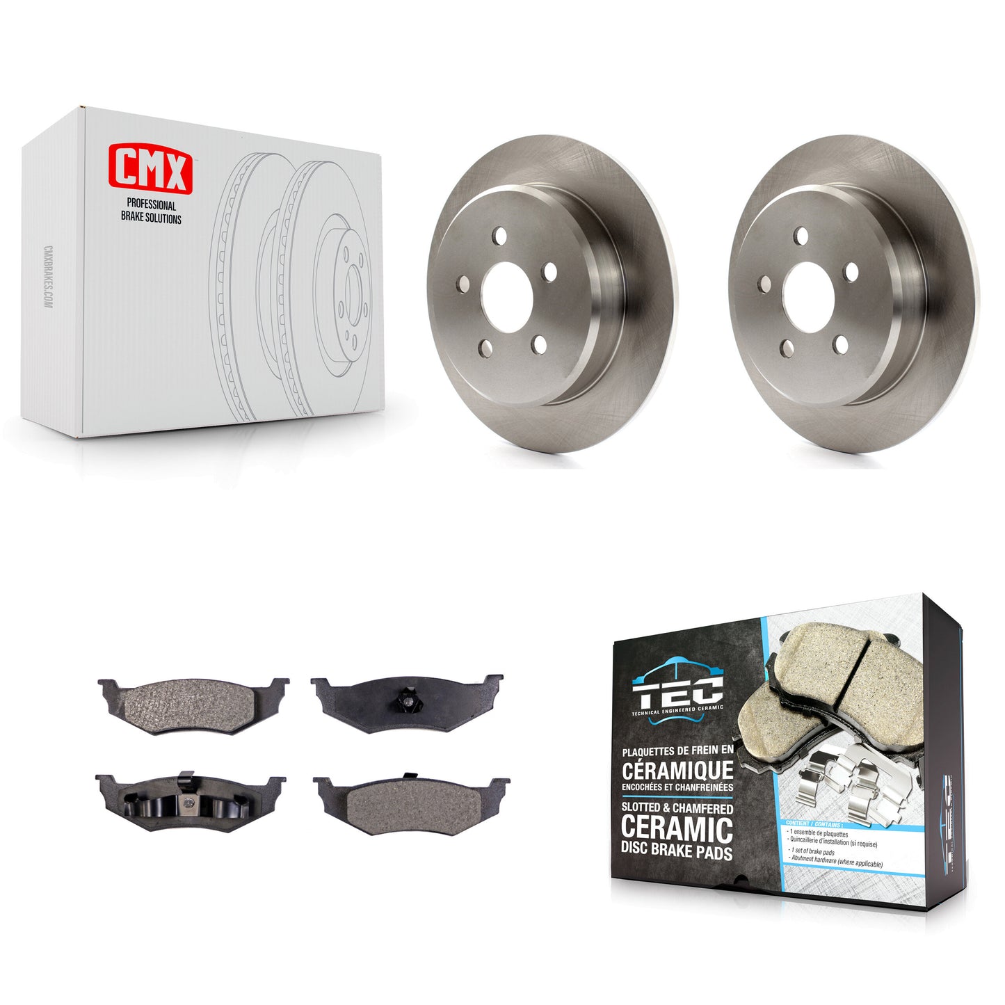 [Arrière] Kit de Disque et plaquette (céramique) de frein pour Chrysler PT Cruiser Dodge Neon Sebring Stratus Plymouth K8T-101762