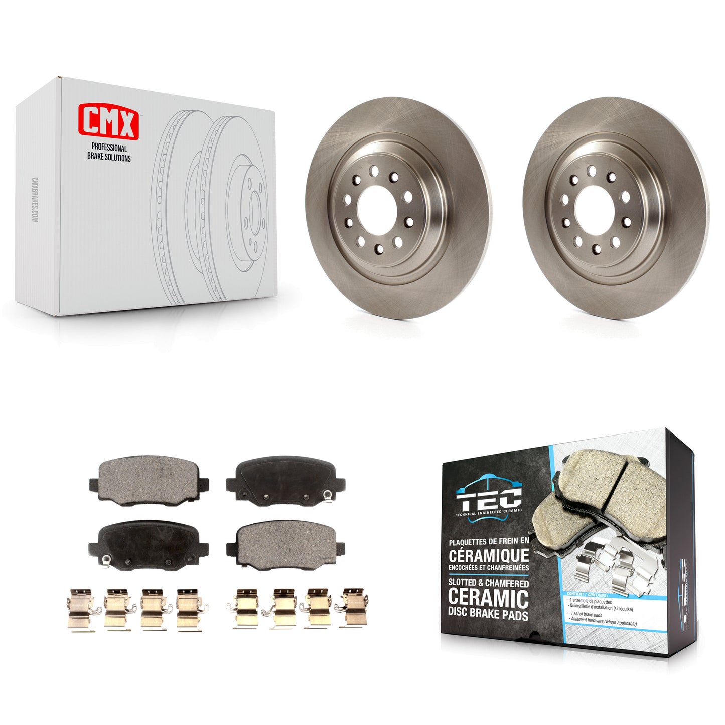 [Arrière] Kit de Disque et plaquette (céramique) de frein pour 2014-2021 Jeep Cherokee avec Dual Piston Front Caliper K8T-101806