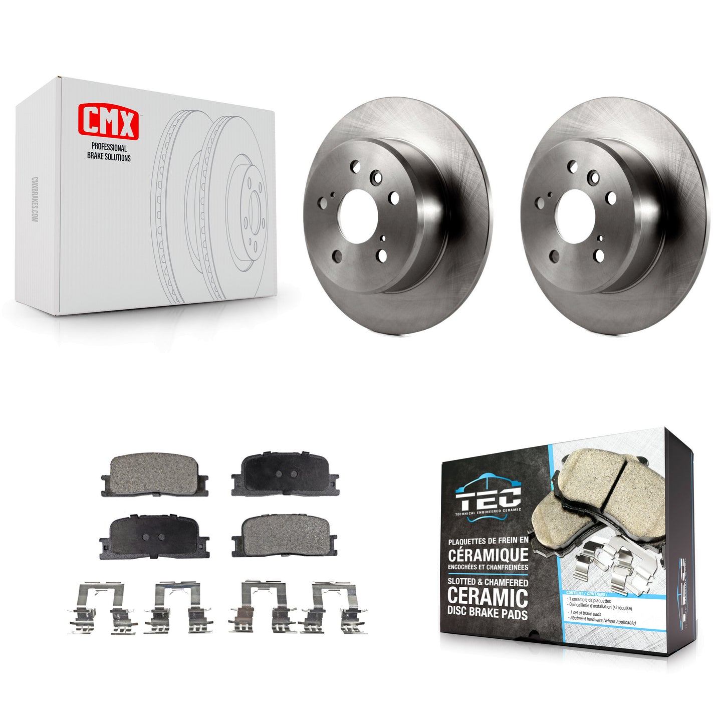 [Arrière] Kit de Disque et plaquette (céramique) de frein pour 2001-2003 Toyota Highlander FWD K8T-101827