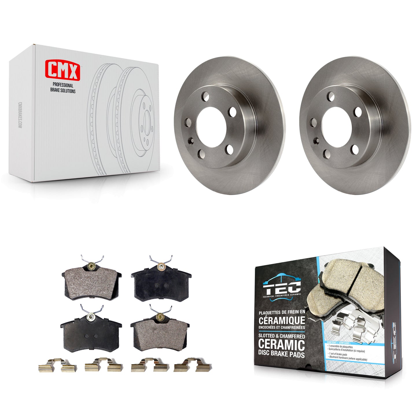 [Arrière] Kit de Disque et plaquette (céramique) de frein pour Volkswagen Jetta Beetle Golf Audi TT City K8T-101842