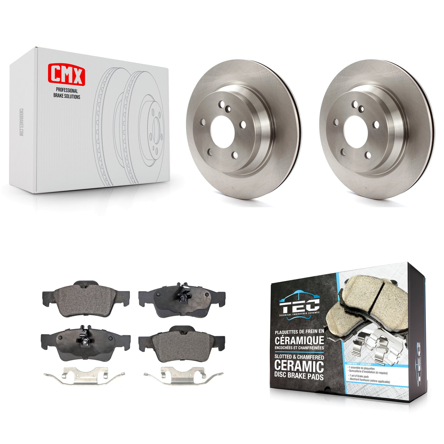 [Arrière] Kit de Disque et plaquette (céramique) de frein pour Mercedes-Benz E350 E320 E500 CLS550 E400 CLS500 CLS400 E550 E63 AMG K8T-101910