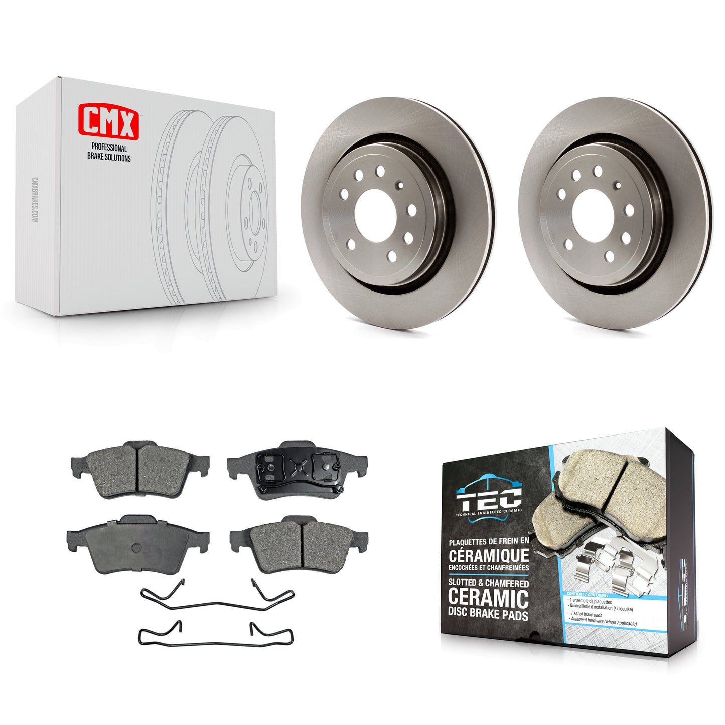 [Arrière] Kit de Disque et plaquette (céramique) de frein pour 2003 Saab 9-3 Sedan avec Vented Rotor K8T-101922