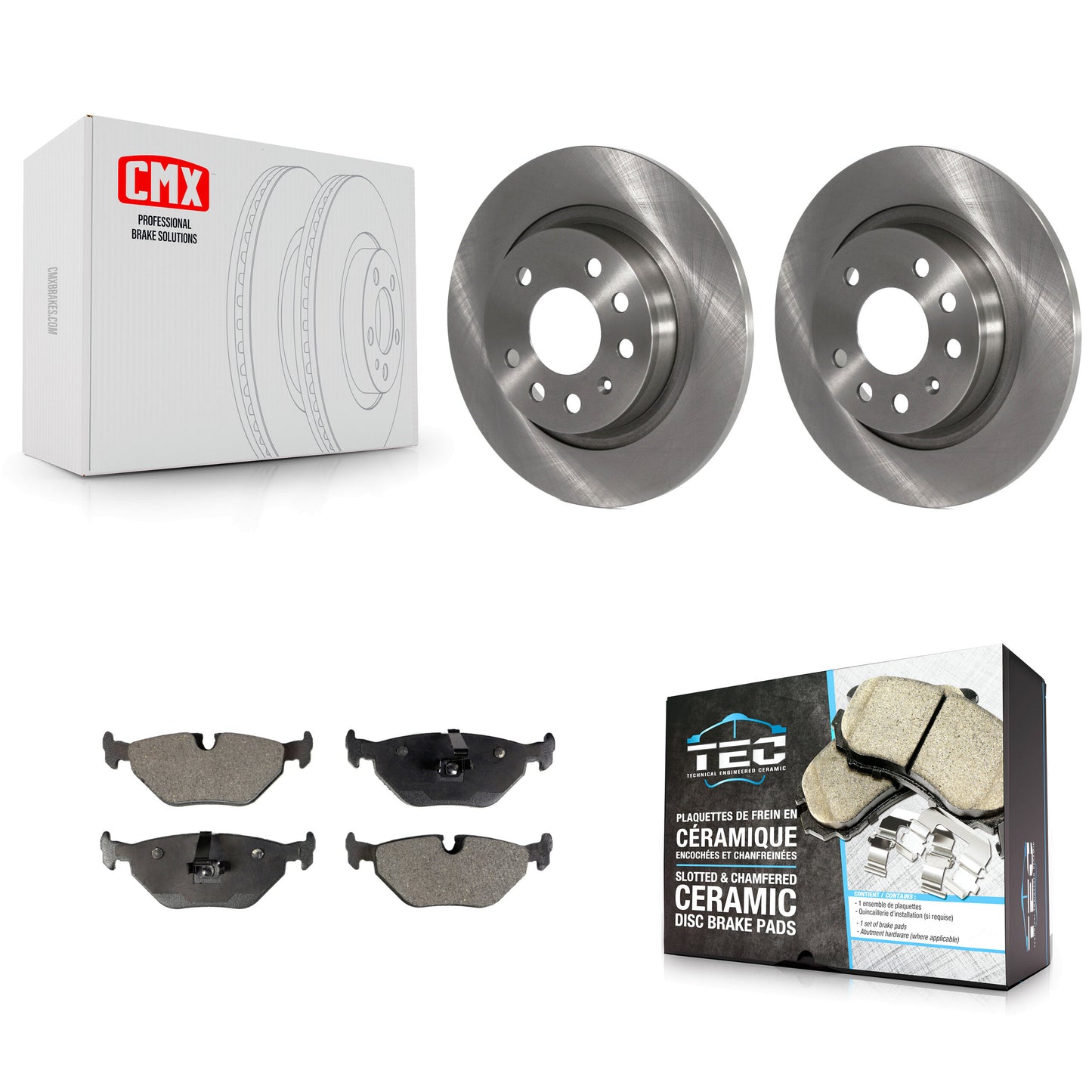 [Arrière] Kit de Disque et plaquette (céramique) de frein pour 2003 Saab 9-3 Sedan avec Solid Rotor K8T-101924