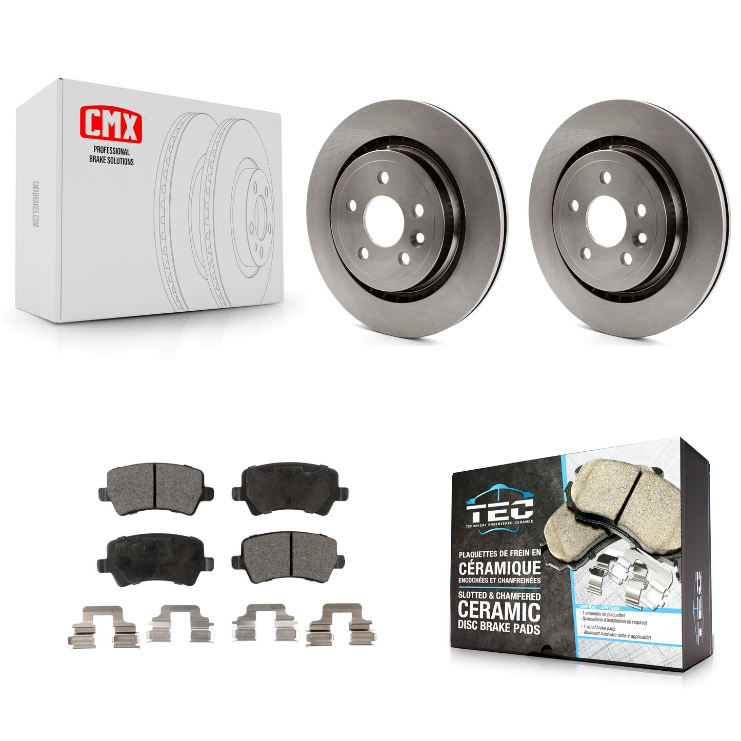 [Arrière] Kit de Disque et plaquette (céramique) de frein pour Volvo S60 XC70 S80 V60 V70 avec Vented Rotor K8T-102001