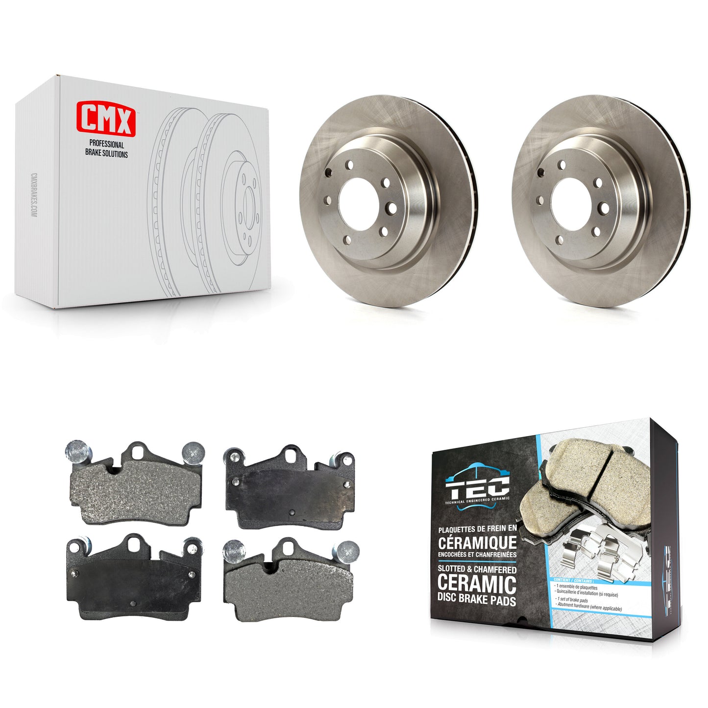 [Arrière] Kit de Disque et plaquette (céramique) de frein pour Porsche Cayenne Audi Q7 avec 358mm Diameter Rotor K8T-102010