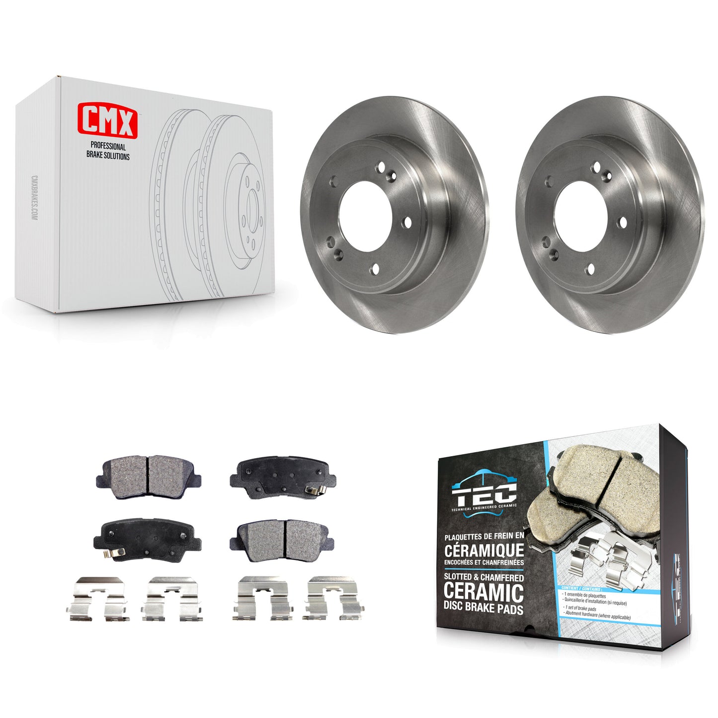 [Arrière] Kit de Disque et plaquette (céramique) de frein pour Hyundai Elantra Kia Soul Forte Veloster GT Forte5 Coupe Koup K8T-102063