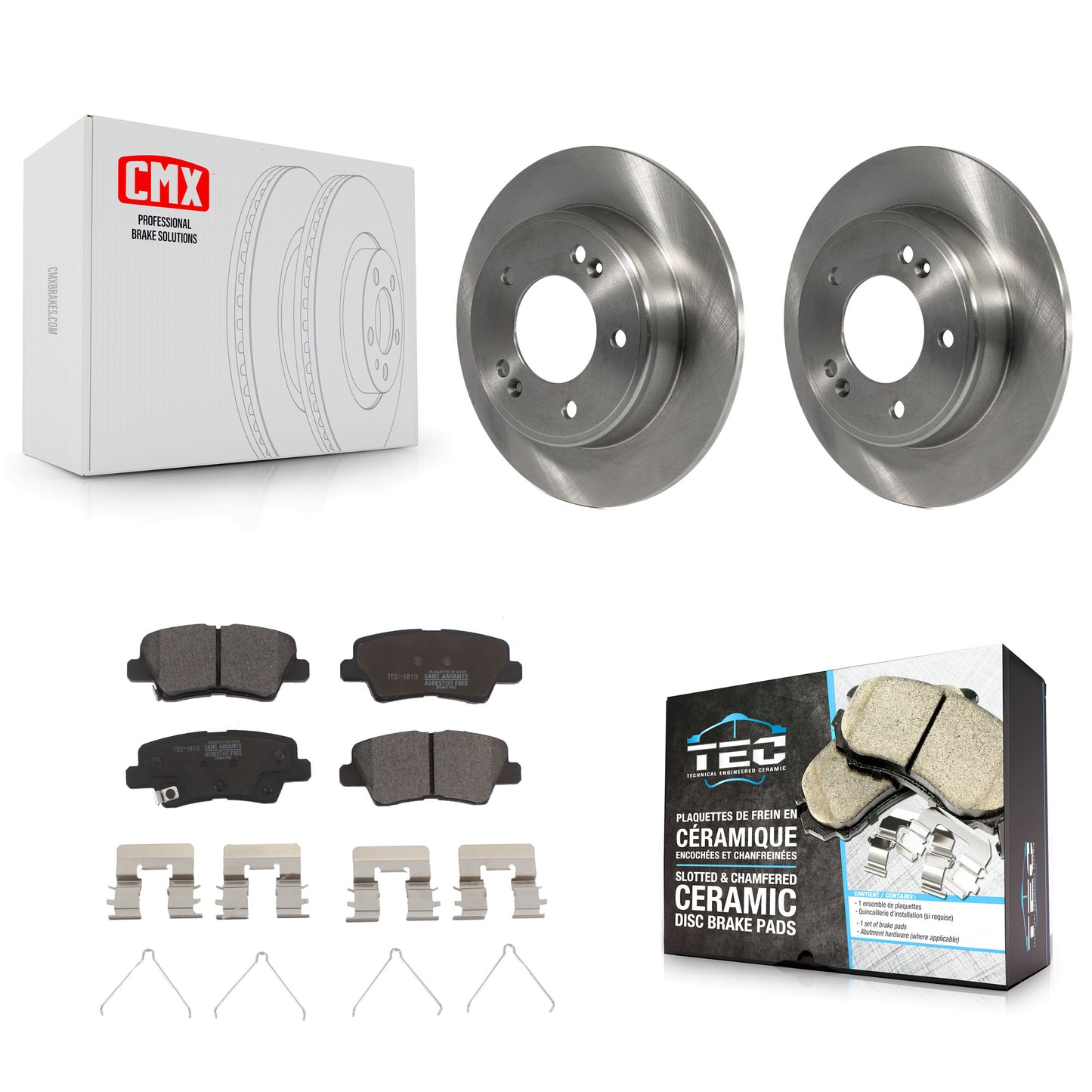 [Arrière] Kit de Disque et plaquette (céramique) de frein pour Kia Soul Forte Hyundai Veloster Elantra GT Kona Forte5 K8T-102065