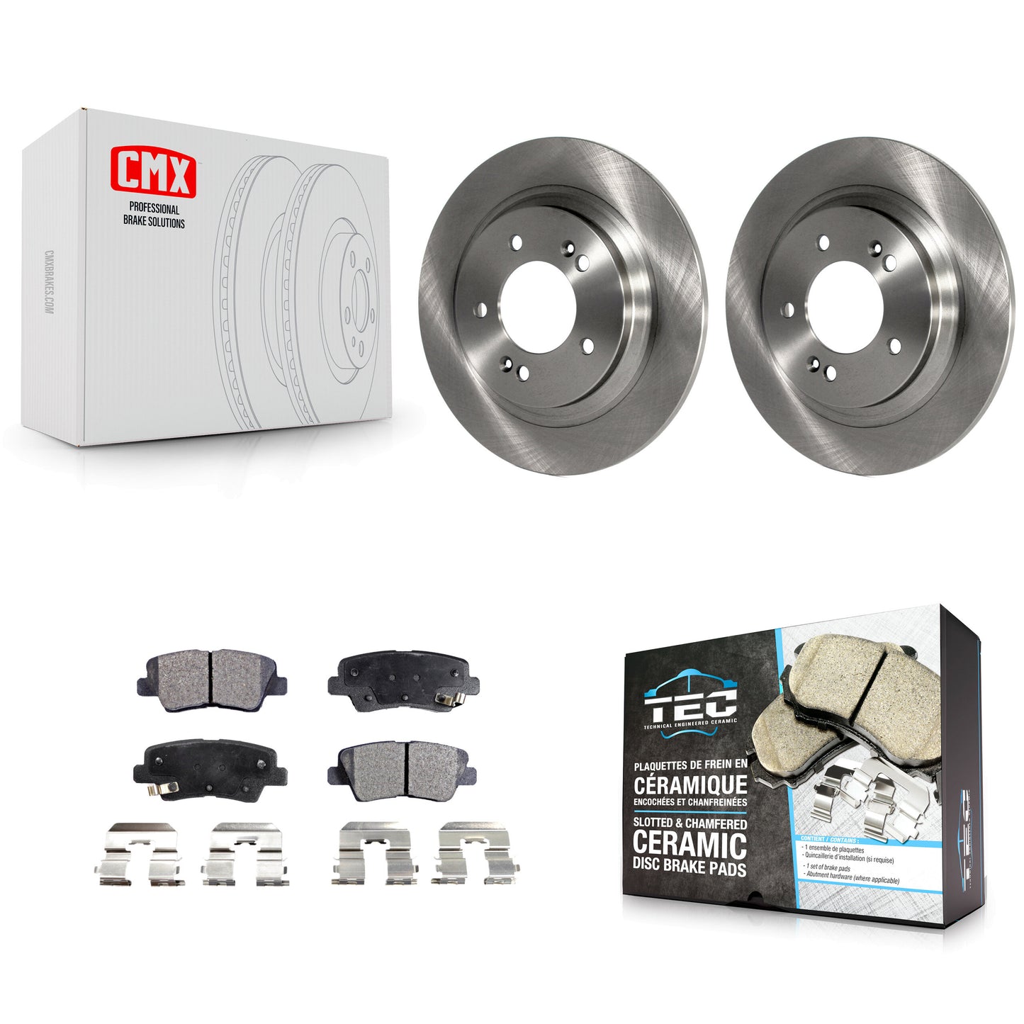 [Arrière] Kit de Disque et plaquette (céramique) de frein pour Kia Optima Hyundai Sonata Cadenza Soul EV K8T-102080