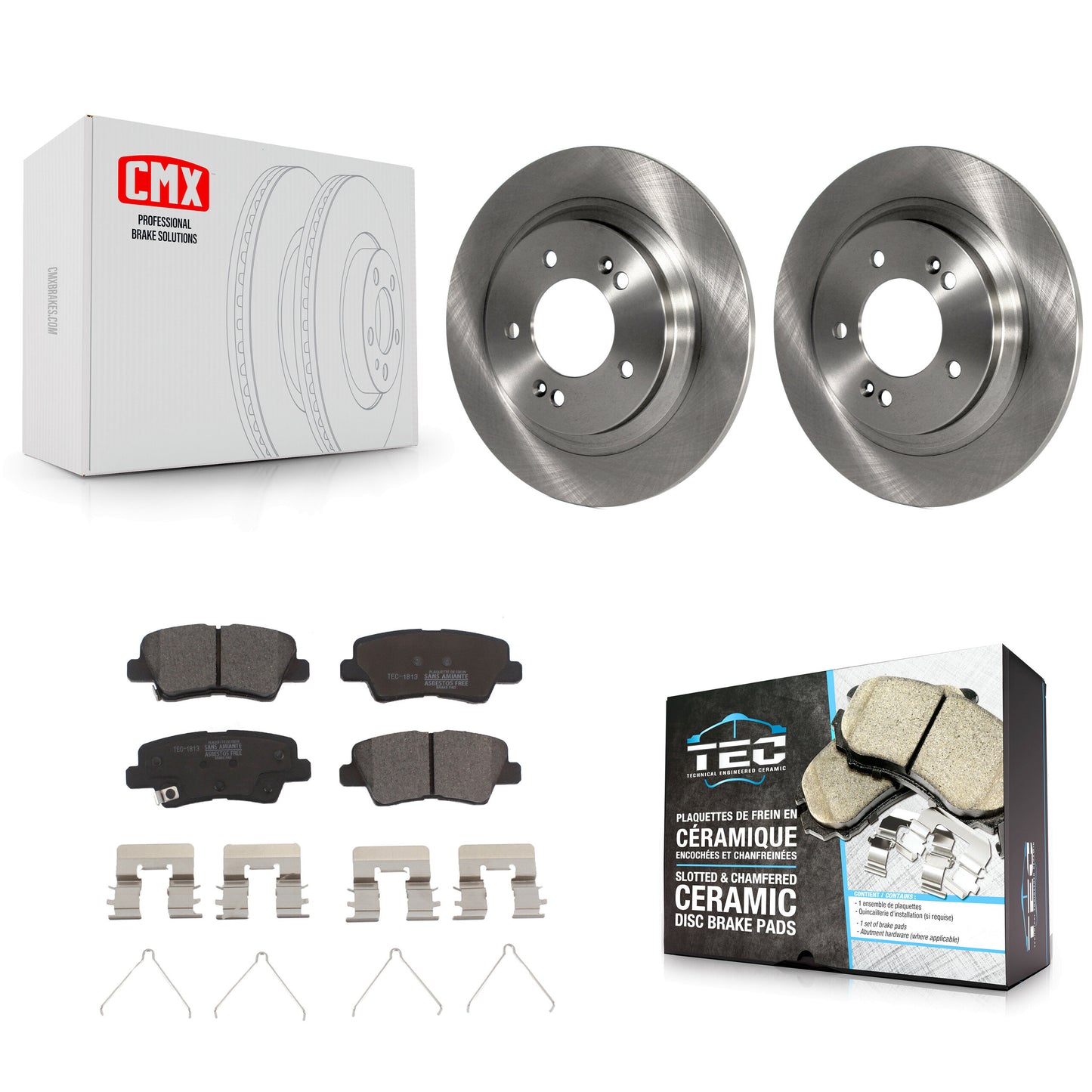 [Arrière] Kit de Disque et plaquette (céramique) de frein pour Hyundai Sonata Kia Optima Elantra GT Soul EV Forte Forte5 K8T-102081