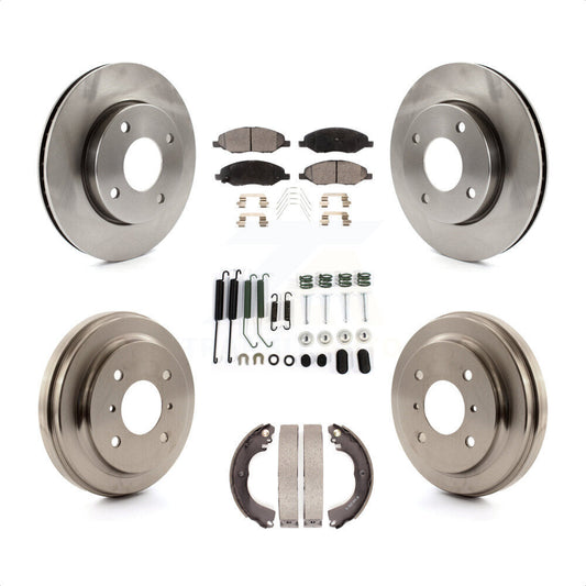 [Avant + Arrière] Kit de Disque et plaquette (céramique) de frein pour 2009-2011 Nissan Versa 1.6L K8T-102507 par Transit Auto