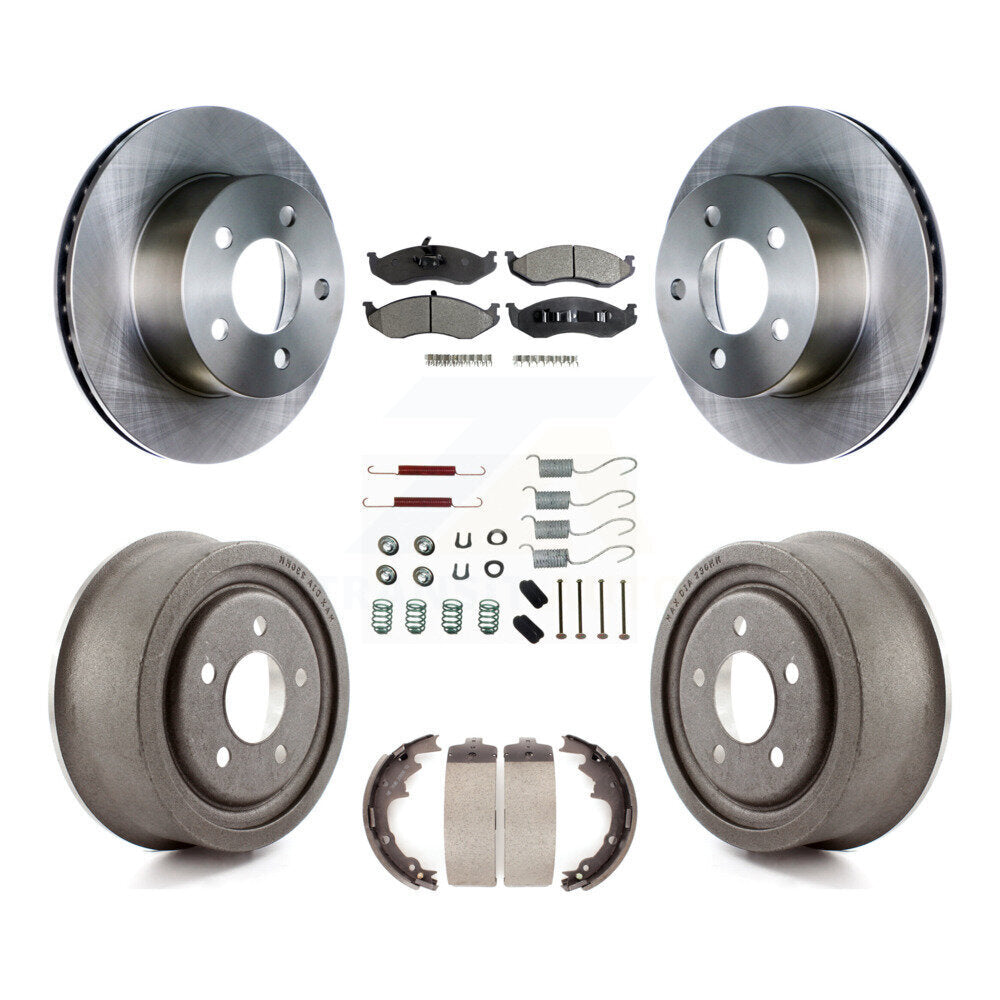 [Avant + Arrière] Kit de Disque et plaquette (céramique) de frein pour 1997-1998 Jeep TJ avec 9" Diameter K8T-102770