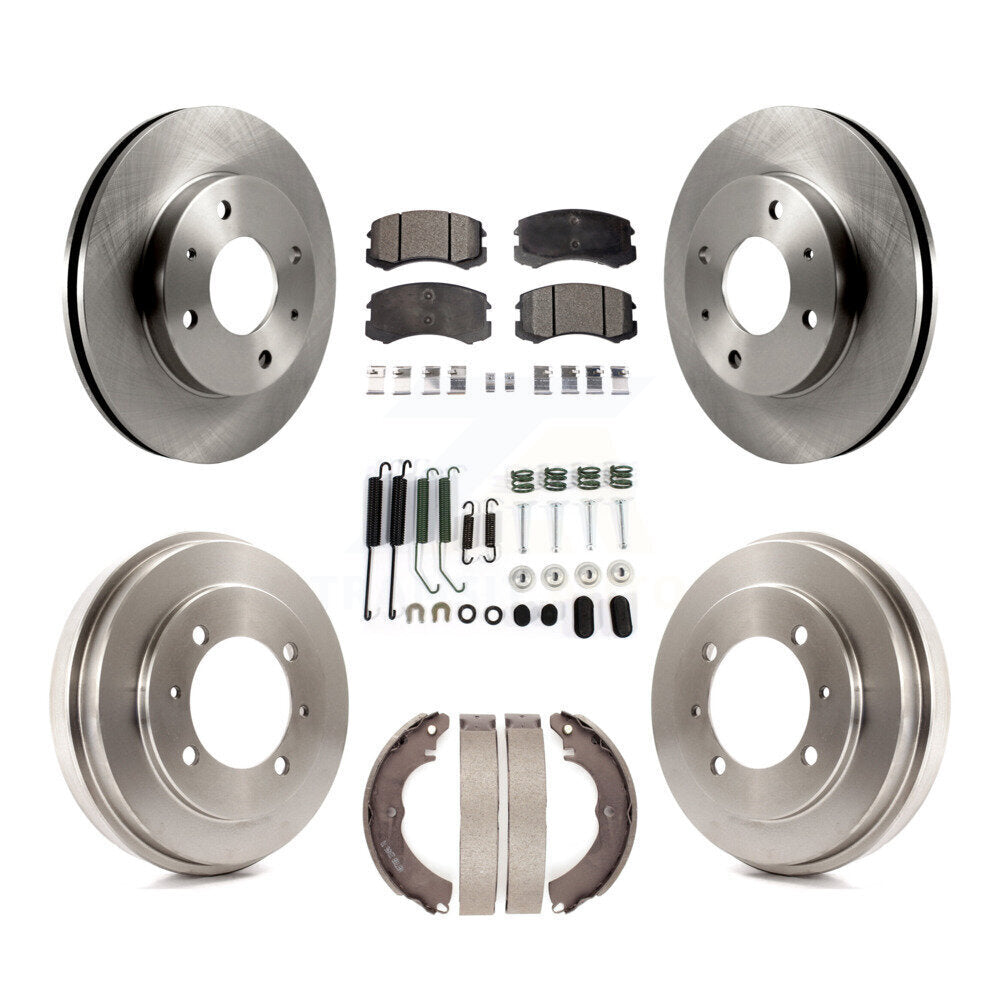 [Avant + Arrière] Kit de Disque et plaquette (céramique) de frein pour 2007 Mitsubishi Lancer LS Diamond avec 15" Factory Wheels K8T-102811