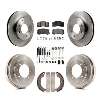 [Avant + Arrière] Kit de Disque et plaquette (céramique) de frein pour 2007 Mitsubishi Lancer LS Diamond avec 15" Factory Wheels K8T-102811