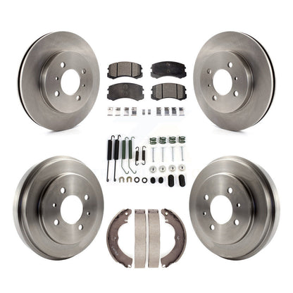 [Avant + Arrière] Kit de Disque et plaquette (céramique) de frein pour 2007 Mitsubishi Lancer LS Diamond avec 14" Factory Wheels K8T-102819