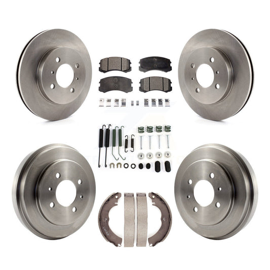 [Avant + Arrière] Kit de Disque et plaquette (céramique) de frein pour 2007 Mitsubishi Lancer LS Diamond avec 14" Factory Wheels K8T-102819