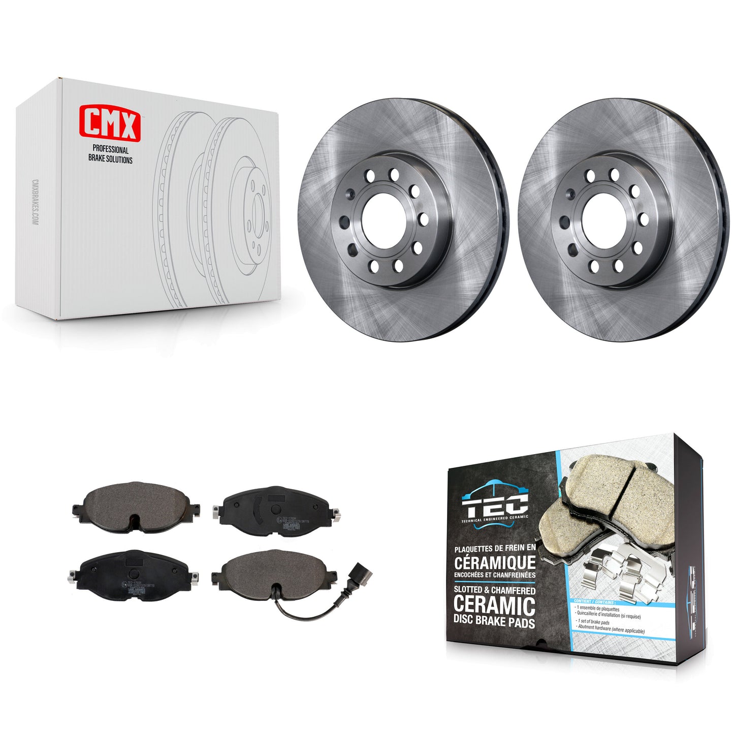 [Avant] Kit de Disque et plaquette (céramique) de frein pour Volkswagen Jetta Audi Golf A3 SportWagen Quattro e-Golf Taos K8T-102852
