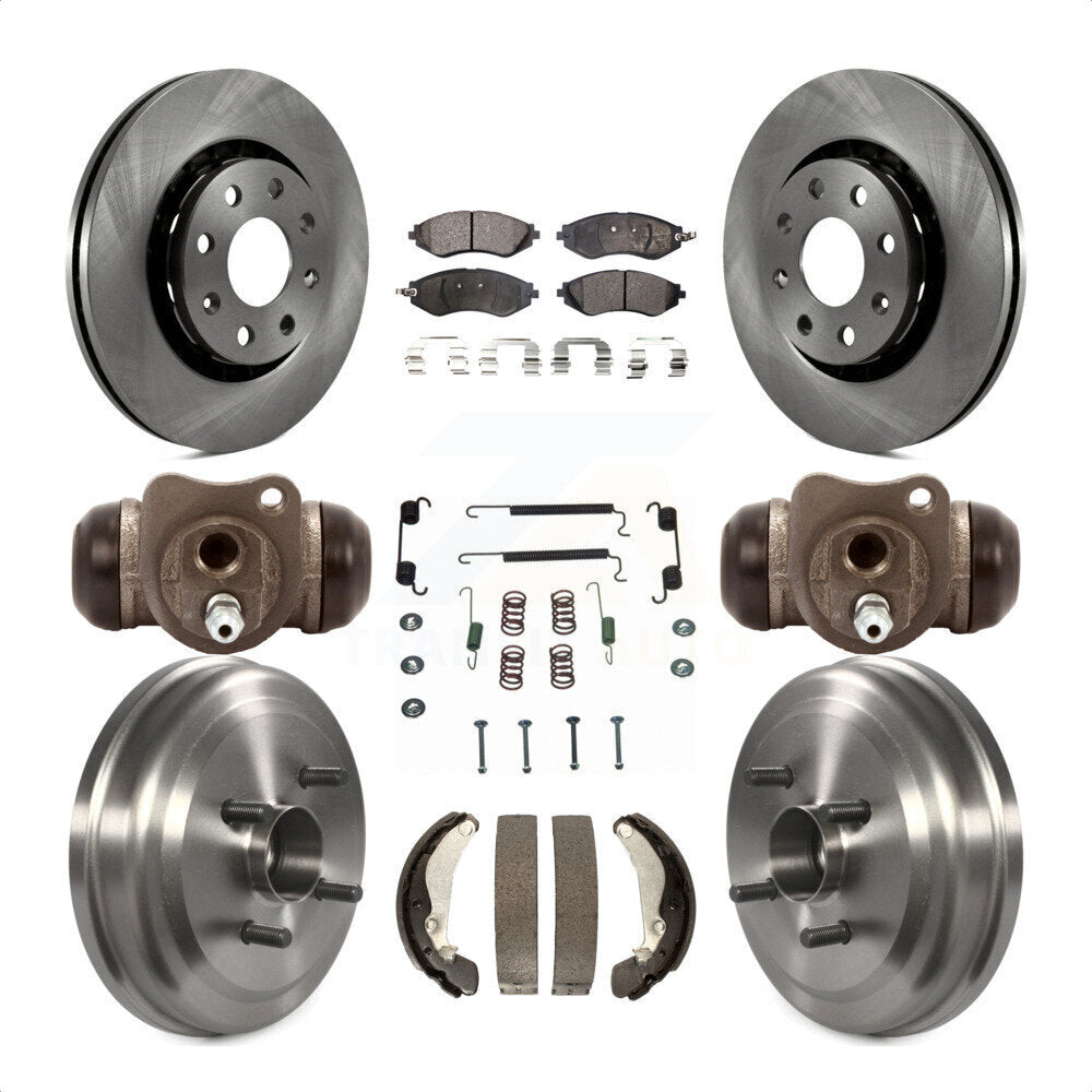 [Avant + Arrière] Kit de Disque et plaquette (céramique) de frein pour Chevrolet Aveo Aveo5 Pontiac G3 Wave Wave5 avec Hub Assembly K8T-102903 par Transit Auto