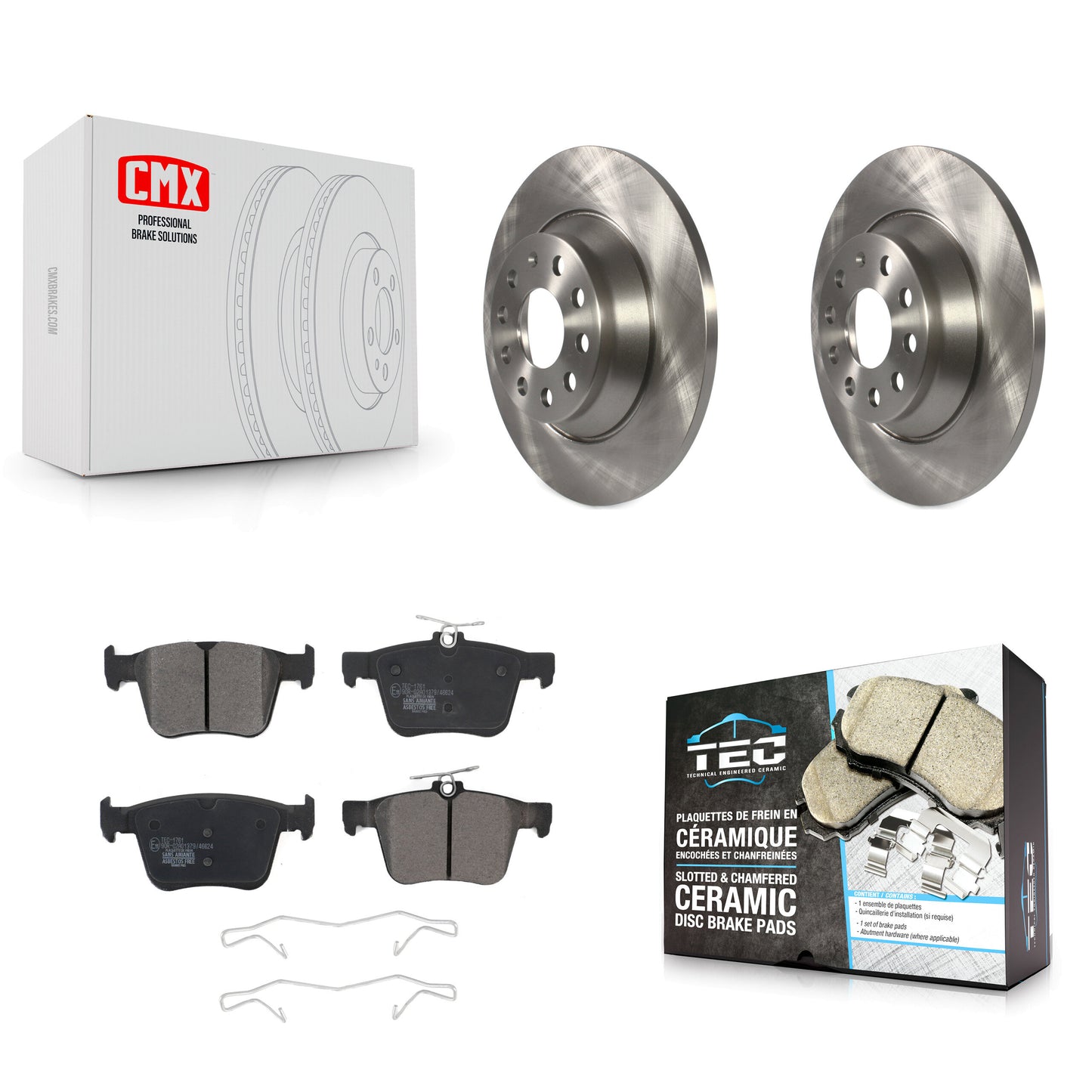 [Arrière] Kit de Disque et plaquette (céramique) de frein pour Volkswagen Tiguan Jetta Audi TT Quattro K8T-102993