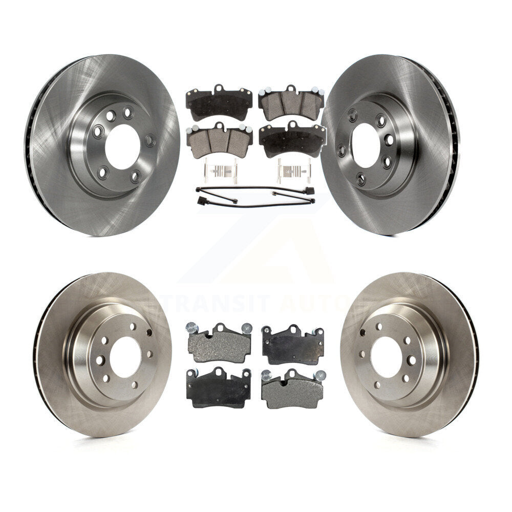 [Avant + Arrière] Kit de Disque et plaquette (céramique) de frein pour 2011-2012 Audi Q7 avec 358mm Diameter Rotor K8T-103002