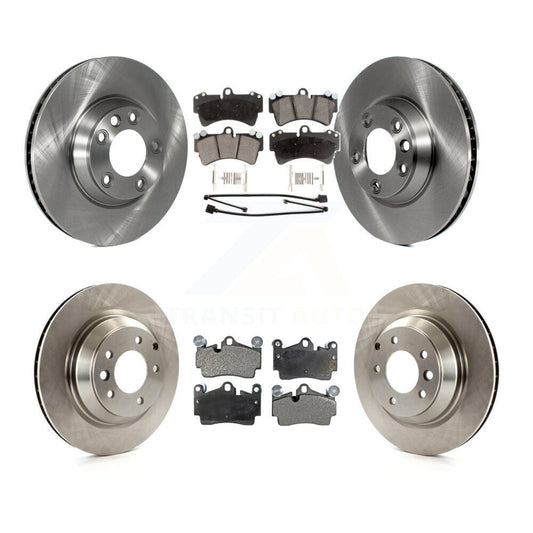 [Avant + Arrière] Kit de Disque et plaquette (céramique) de frein pour 2011-2012 Audi Q7 avec 358mm Diameter Rotor K8T-103002