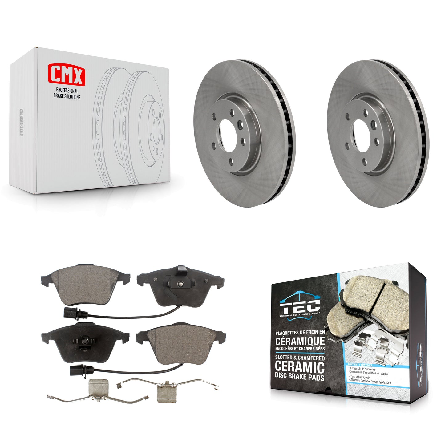 [Avant] Kit de Disque et plaquette (céramique) de frein pour Volkswagen CC avec 340mm Diameter Rotor K8T-103054