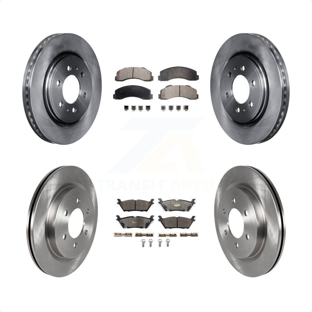 [Avant + Arrière] Kit de Disque et plaquette (céramique) de frein pour Ford F-150 Expedition Lincoln Navigator K8T-103090 par Transit Auto