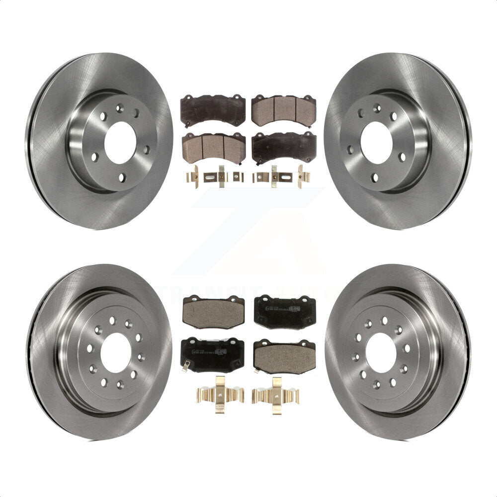 [Avant + Arrière] Kit de Disque et plaquette (céramique) de frein pour 2017 Cadillac ATS V avec 300mm Diameter Rotor K8T-103183 par Transit Auto