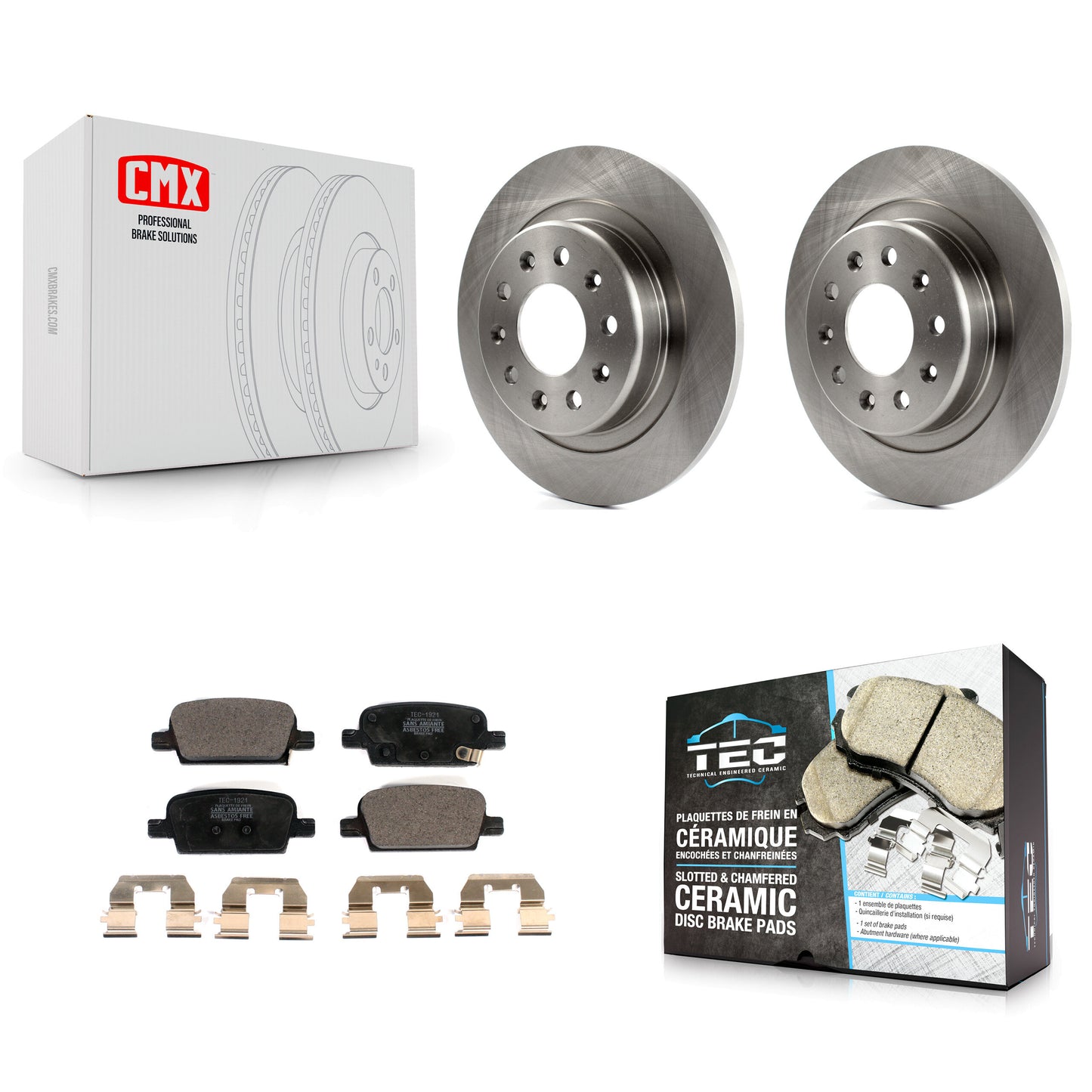 [Arrière] Kit de Disque et plaquette (céramique) de frein pour 2016-2022 Chevrolet Malibu avec Manual Parking K8T-103245