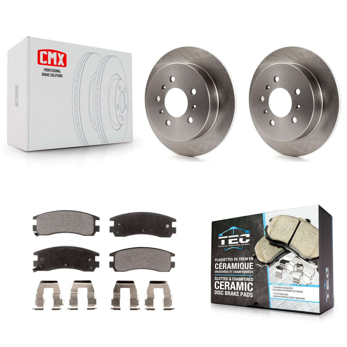 [Arrière] Kit de Disque et plaquette (céramique) de frein pour Chevrolet Impala Buick Pontiac Century Grand Am Monte Carlo Oldsmobile Prix Venture Alero Regal Intrigue LaCrosse Montana Trans Sport K8T-103269