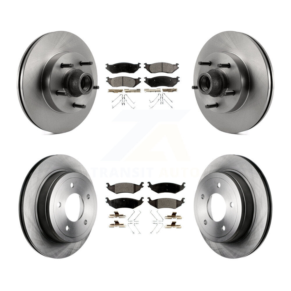 [Avant + Arrière] Kit de Disque et plaquette (céramique) de frein pour Ford E-150 Club Wagon Econoline K8T-103355