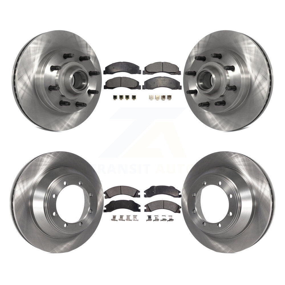 [Avant + Arrière] Kit de Disque et plaquette (céramique) de frein pour 2009-2010 Ford E-450 Super Duty DIESEL engine avec Single Wheels K8T-103367