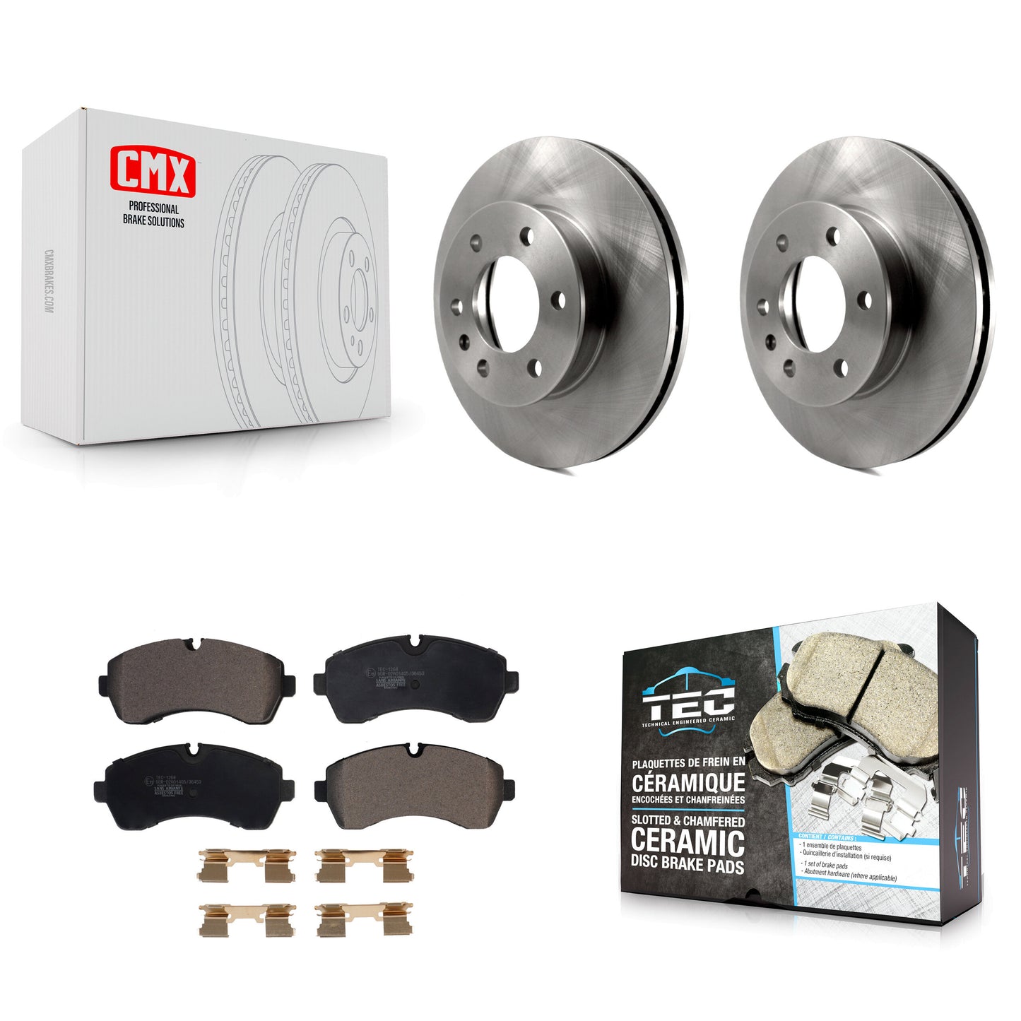 [Avant] Kit de Disque et plaquette (céramique) de frein pour Sprinter 3500 Mercedes-Benz 2500 Freightliner Dodge 1500 4500 3500XD K8T-103405
