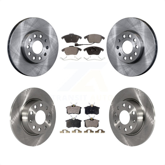 [Avant + Arrière] Kit de Disque et plaquette (céramique) de frein pour 2014 Volkswagen Beetle Base Sportline Highline Comfortline TDI avec 272mm Diameter K8T-103446 par Transit Auto