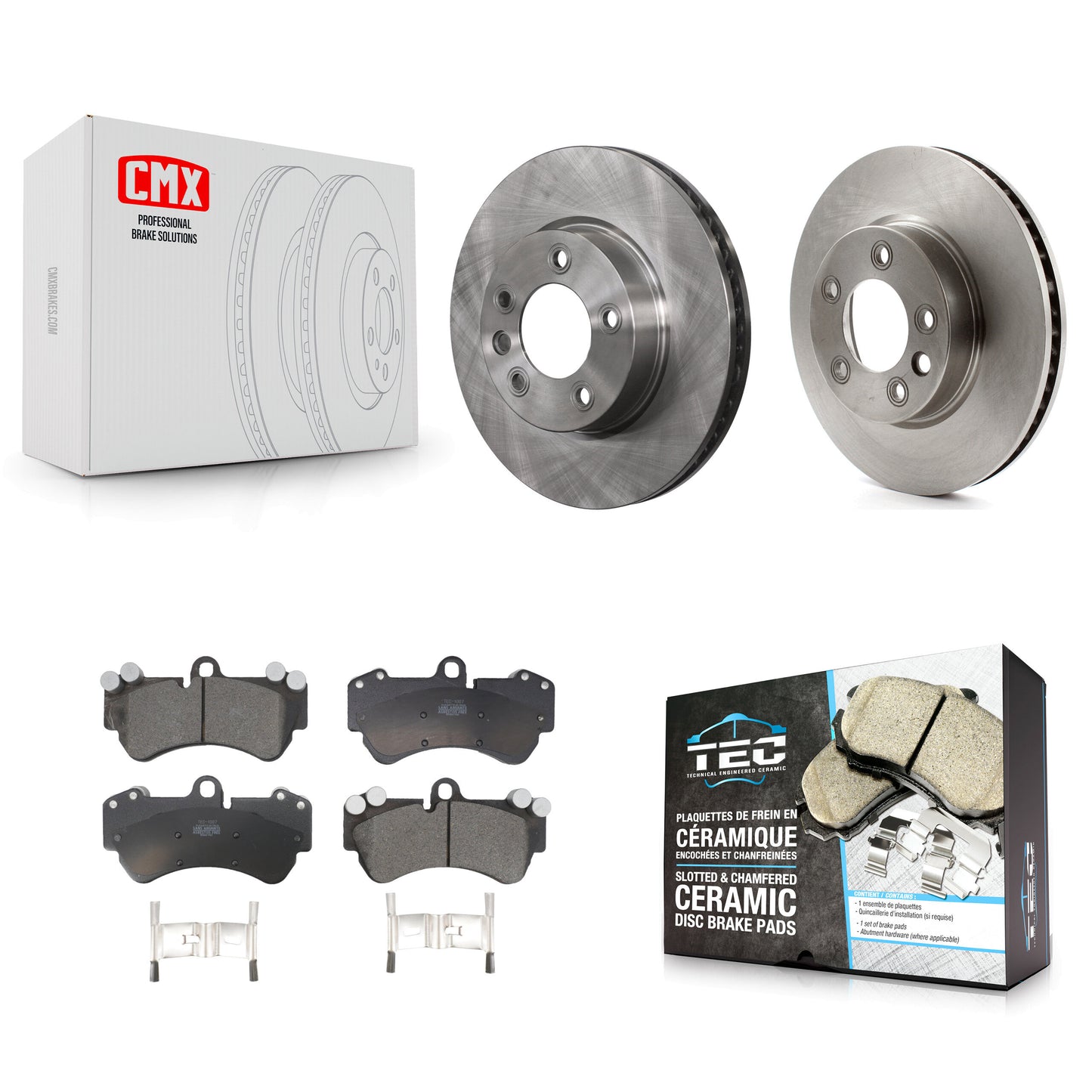 [Avant] Kit de Disque et plaquette (céramique) de frein pour Porsche Cayenne Volkswagen Touareg avec 330mm Diameter Rotor K8T-103458
