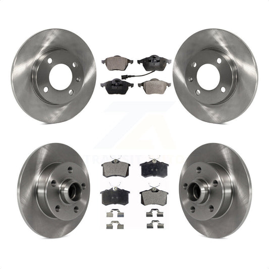 [Avant + Arrière] Kit de Disque et plaquette (céramique) de frein pour 1996-1997 Volkswagen Jetta 2.8L avec 239mm Diameter Rotor K8T-103471 par Transit Auto