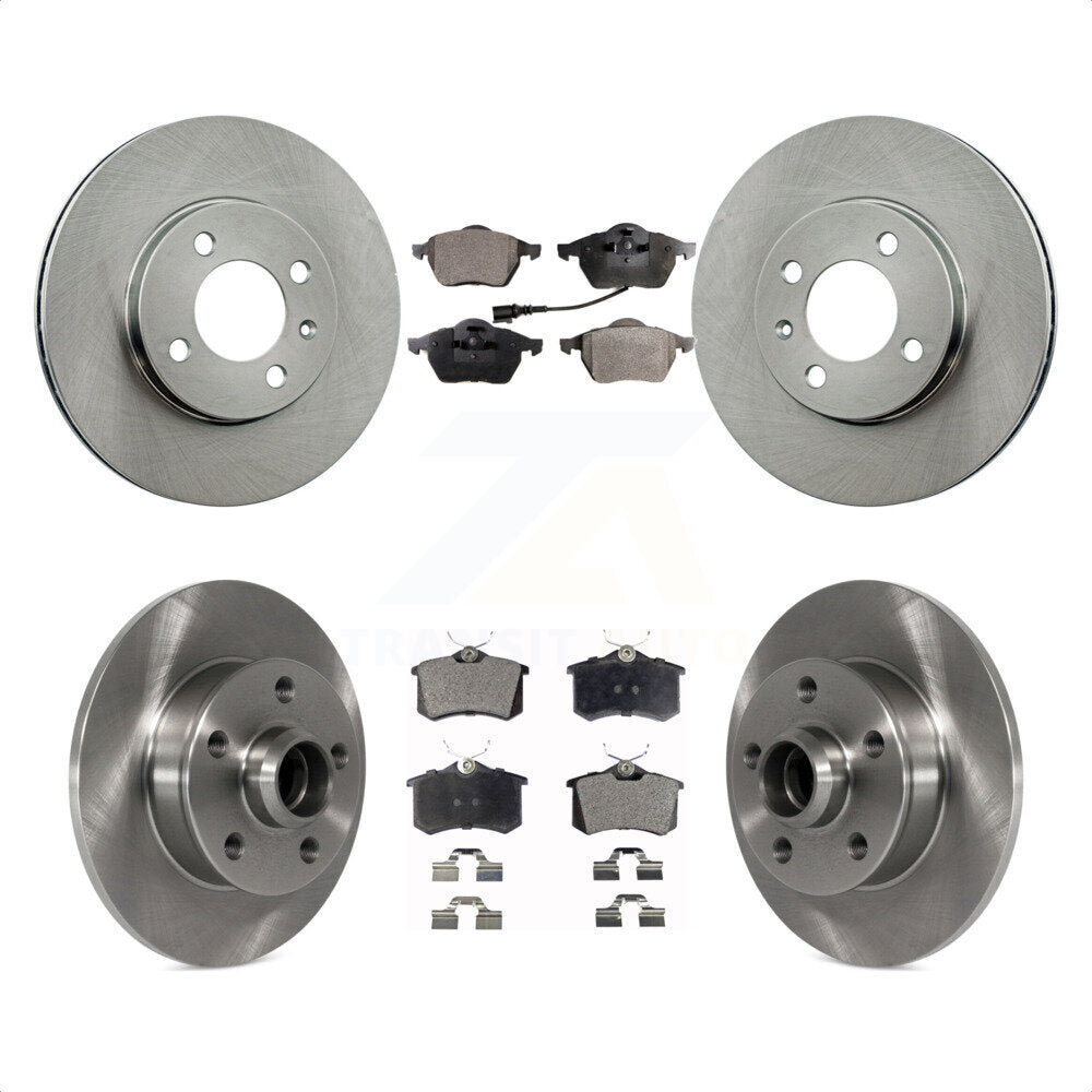[Avant + Arrière] Kit de Disque et plaquette (céramique) de frein pour 1996-1997 Volkswagen Jetta 2.8L avec 256mm Diameter Rotor K8T-103472 par Transit Auto