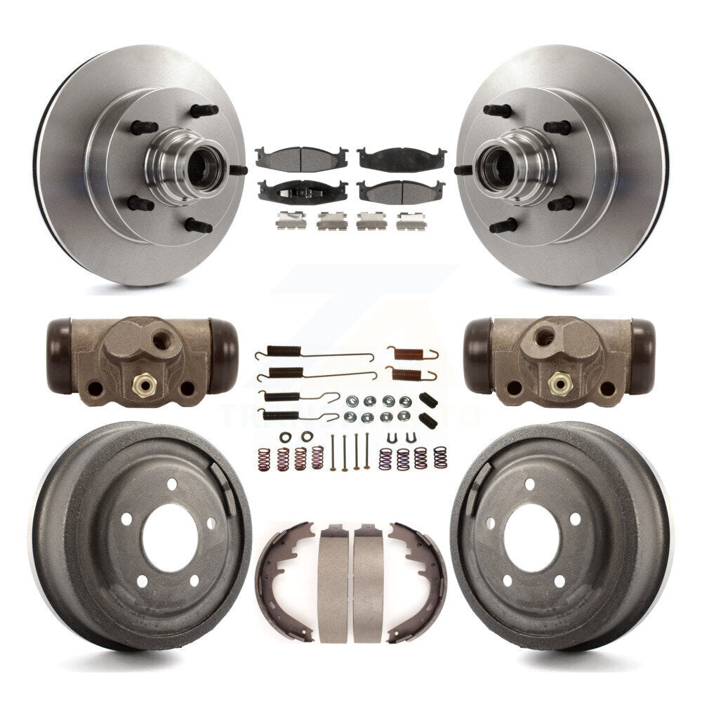 [Avant + Arrière] Kit de Disque et plaquette (céramique) de frein pour 1997 Ford E-150 Econoline 2-Wheel ABS 15 16" Bore K8T-103484