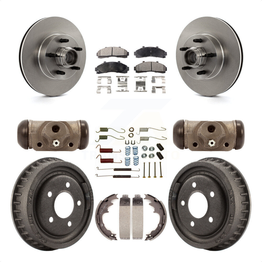 [Avant + Arrière] Kit de Disque et plaquette (céramique) de frein pour 1998-2000 Ford Ranger RWD avec 2-Wheel ABS Torsion Bar front springs avec 9" Diameter K8T-103493 par Transit Auto