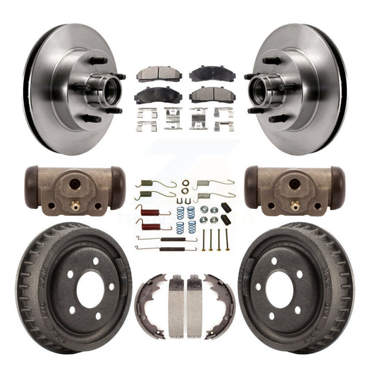 [Avant + Arrière] Kit de Disque et plaquette (céramique) de frein pour 2001 Ford Ranger RWD avec 2-Wheel ABS Coil front springs avec 9" Diameter K8T-103497