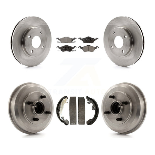 [Avant + Arrière] Kit de Disque et plaquette (céramique) de frein pour Ford Focus Wheel Bearing Includes K8T-103535