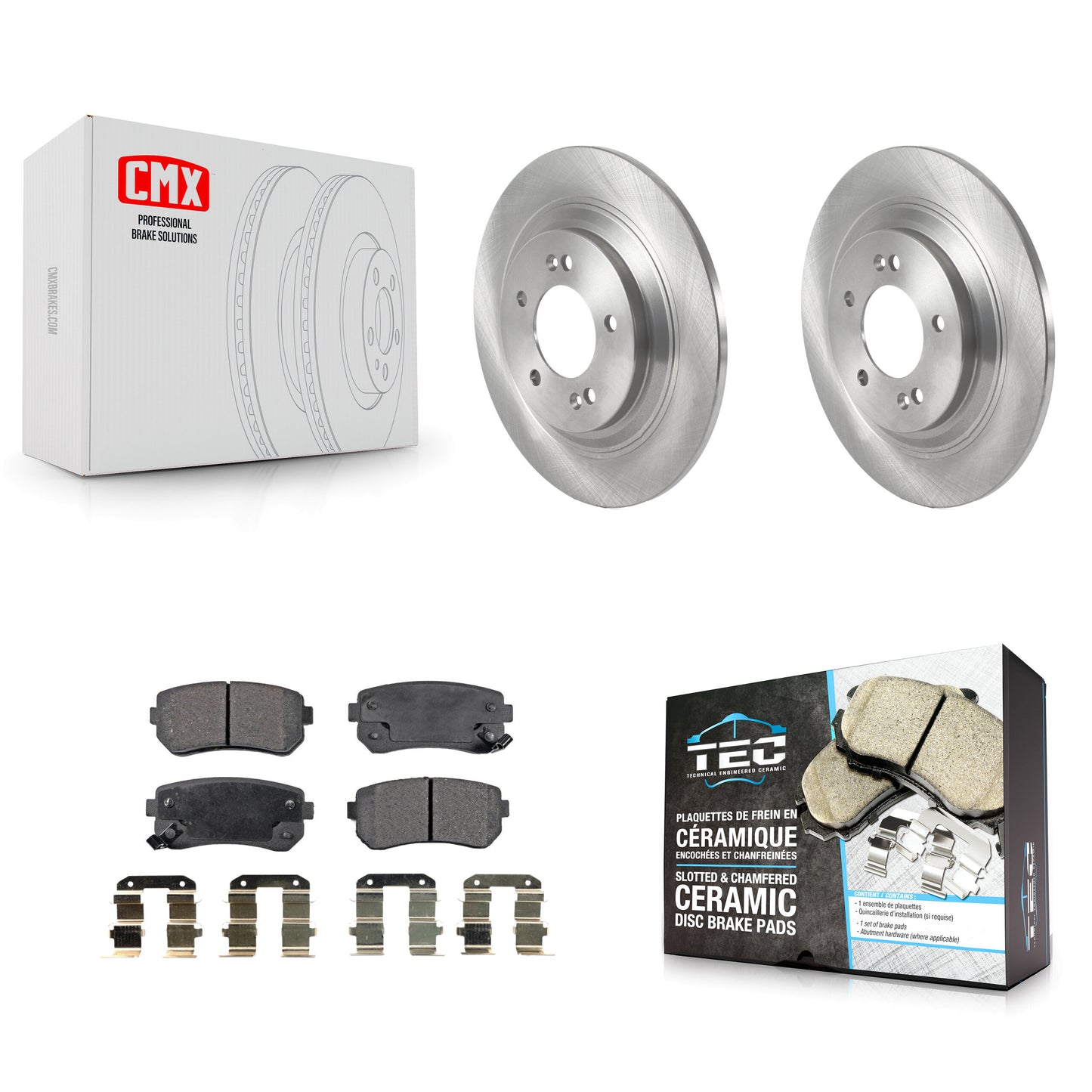 [Arrière] Kit de Disque et plaquette (céramique) de frein pour 2017 Kia Cadenza Limited Technology avec Manual Parking K8T-103901