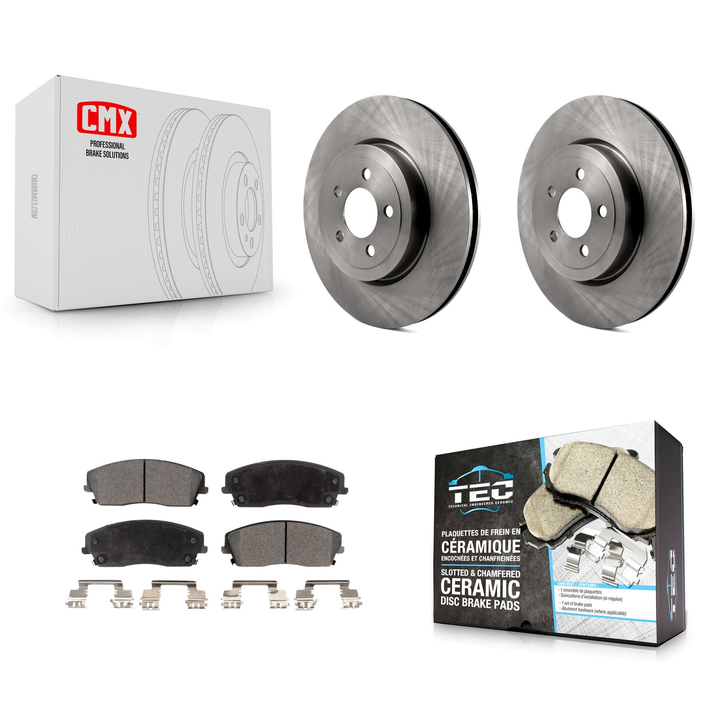 [Avant] Kit de Disque et plaquette (céramique) de frein pour 2015-2018 Dodge Charger RWD avec 3.6L avec 345mm Diameter Rotor K8T-104086