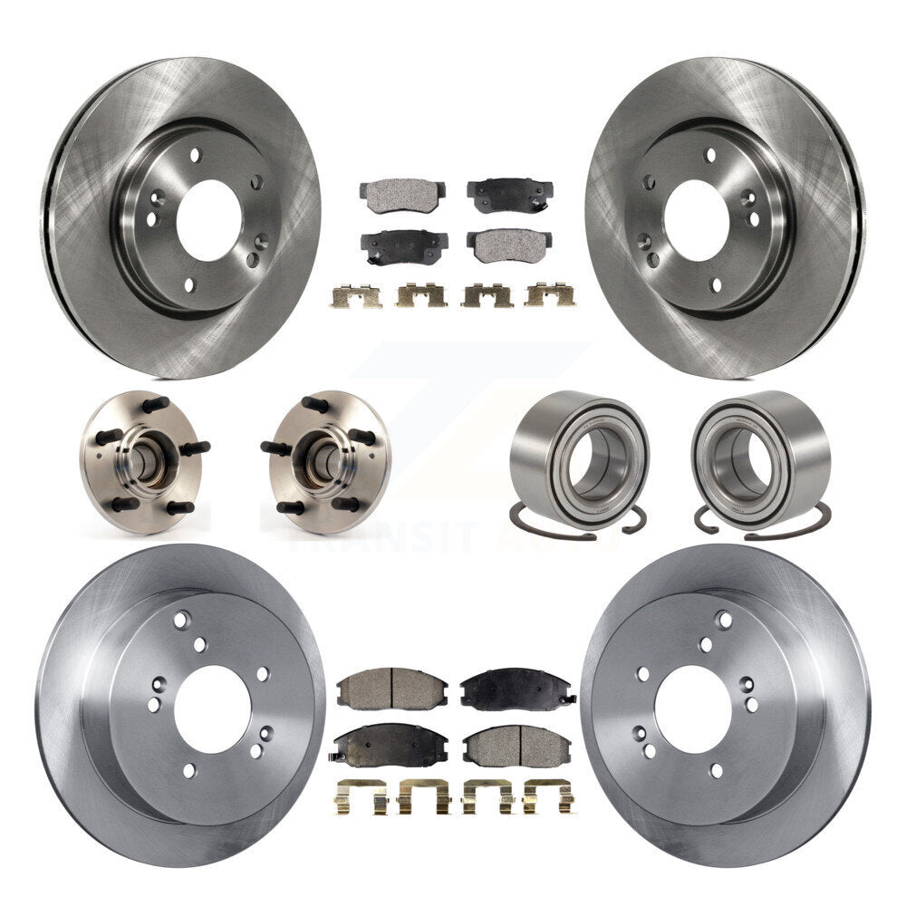 [Avant + Arrière] Kit de Roulement de roue pour 2001-2006 Hyundai Santa Fe FWD avec Non-ABS avec 276mm Diameter Rotor KBB-106195