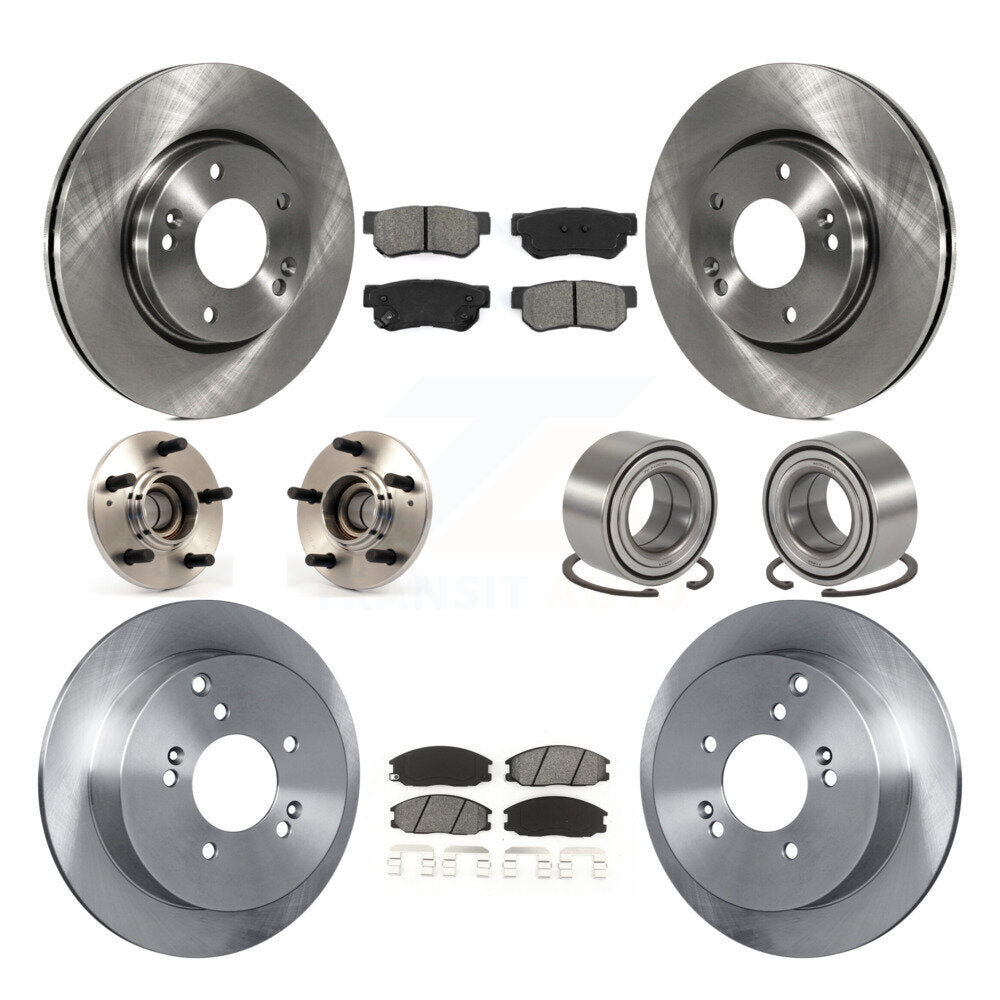 [Avant + Arrière] Kit de Roulement de roue pour 2001-2006 Hyundai Santa Fe FWD avec Non-ABS avec 276mm Diameter Rotor KBB-106585