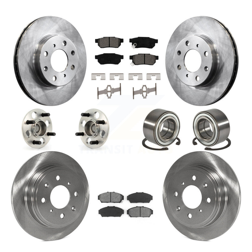 [Avant + Arrière] Kit de Roulement de roue pour 1994-1995 Honda Civic EX avec Sedan Drum rear brakes Non-ABS KBB-106837