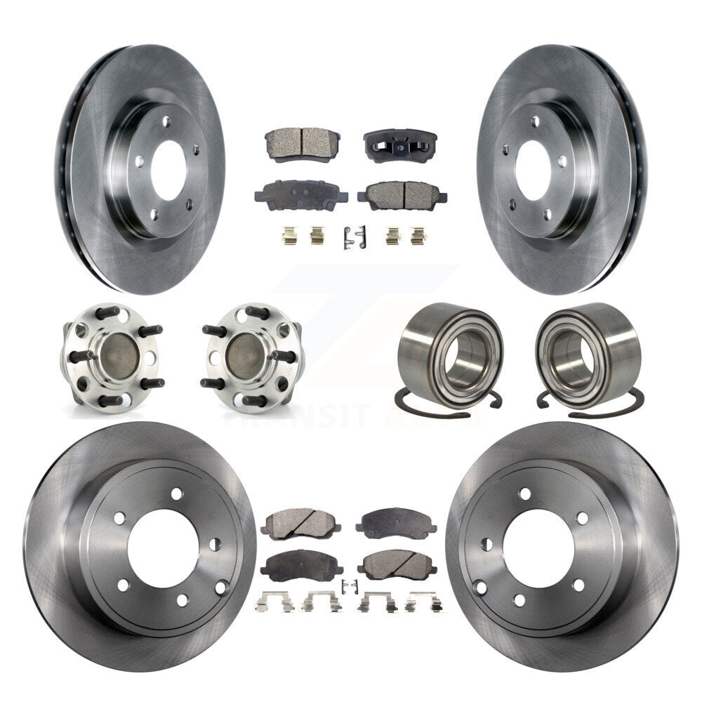 [Avant + Arrière] Kit de Roulement de roue pour 2007 Dodge Caliber FWD avec Drum rear brakes Non-ABS avec 294mm Diameter Rotor KBB-107059