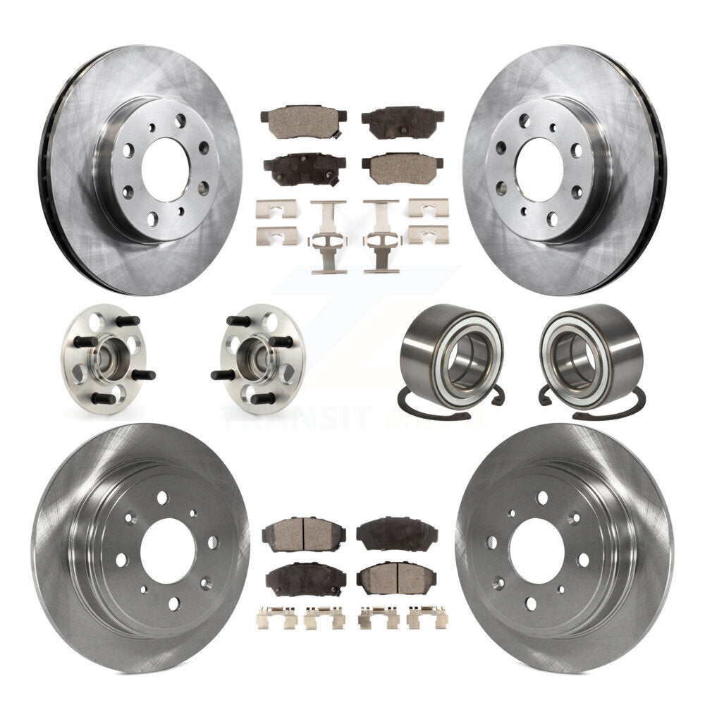 [Avant + Arrière] Kit de Roulement de roue pour 1994-1995 Honda Civic EX avec Sedan Drum rear brakes Non-ABS KBB-107244