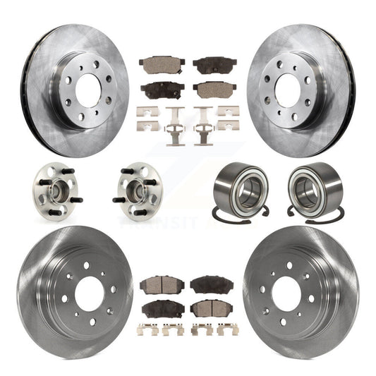 [Avant + Arrière] Kit de Roulement de roue pour 1994-1995 Honda Civic EX avec Sedan Drum rear brakes Non-ABS KBB-107244